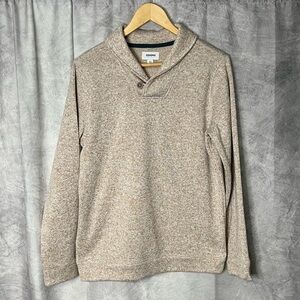 Sonoma Goods For Life Beige Heather Collared Single Button Sweater - XL (18/20)